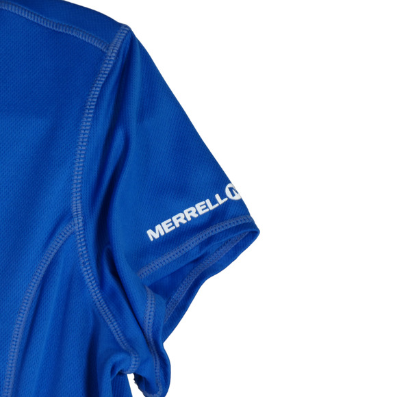 Merrell Performance Top Womens Medium Blue Run Run Run Graphic Opti Wick Active - Picture 3 of 13